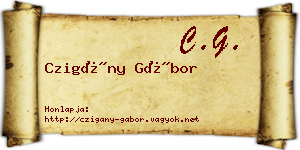 Czigány Gábor névjegykártya