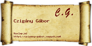 Czigány Gábor névjegykártya